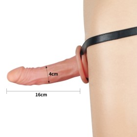 Unisex strap on sa trakama i otvorom za penis u boji kože LVTOY00047-4